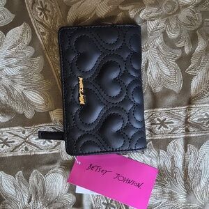 Betsey Johnson Black Quilted Wallet